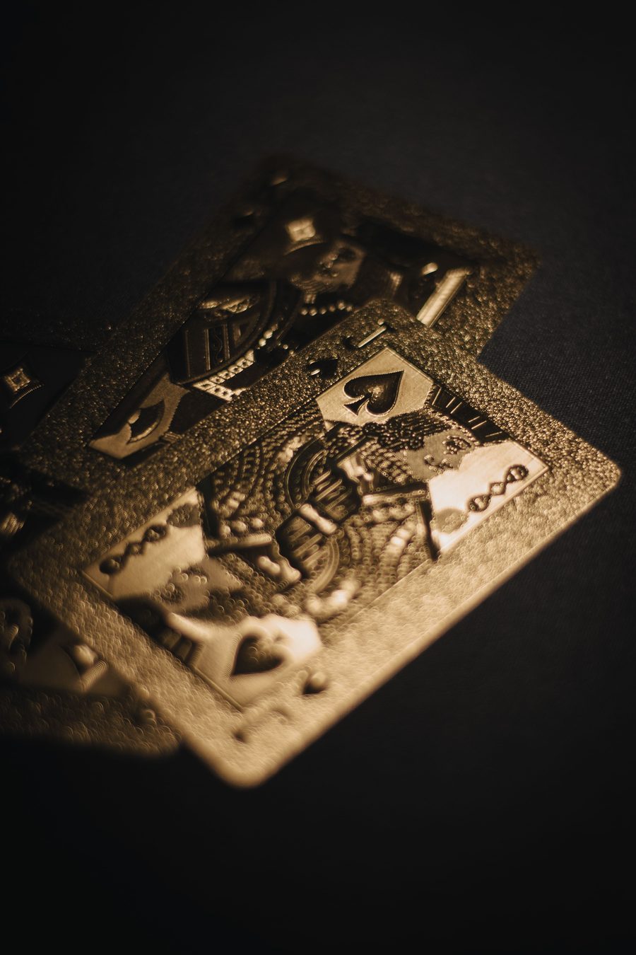 Cartes de poker dorées